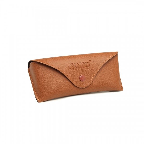 G4041 - Kono Leather Look Soft Sunglasses Case - Brown